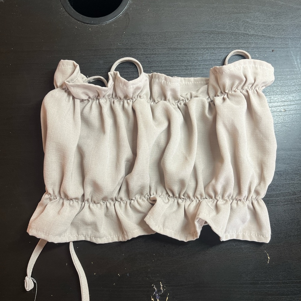 SHEIN Light Pink Smocked Crop Top
